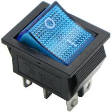 Кнопка Перемикач клавішний 12V (On\Off\On) 6 Контакт Синя №140