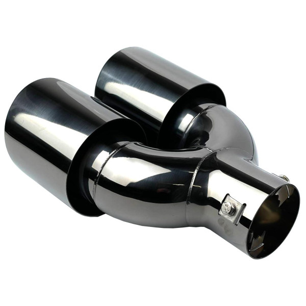 Насадка на глушитель двойная Vitol 250 x 2-89 x 64 мм Темный Хром (НГ-0260-BK)