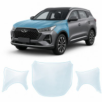 Антигравійна захисна бронеплівка за лекалами для Chery Tiggo 7 Pro I facelift 2023- капот і передні крила