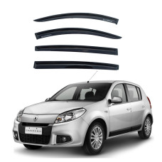 Дефлекторы окон ветровики Renault Sandero 2007-2012 Скотч 3M Voron Glass