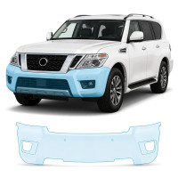 Антигравийная защитная бронепленка по лекалам для Nissan Armada II 2017-2020 - передний бампер