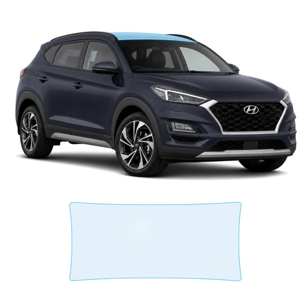 Антигравийная защитная бронепленка по лекалам для Hyundai Tucson TL facelift 2019-2020 - зона крыши