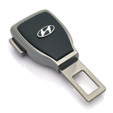 Заглушка переходник ремня безопасности с логотипом Hyundai Темный хром 1 шт