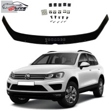 Дефлектор капоту мухобійка Volkswagen Touareg 2010- Євро Кріплення (Vip Tuning)