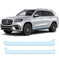 Антигравійна захисна бронеплівка за лекалами для Mercedes-Benz GLS X167 facelift 2023- нижня зона кузова пороги