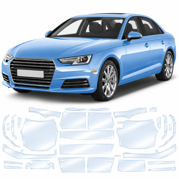 Антигравійна захисна бронеплівка за лекалами для Audi A4 B9 2015-2019 - повний кузов
