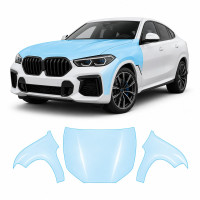 Антигравійна захисна бронеплівка за лекалами для BMW X6 G06 facelift 2023- капот і передні крила