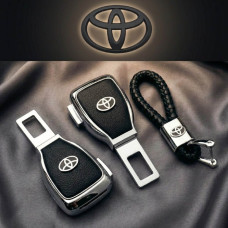 Набор в авто для Toyota №2 / Заглушка переходник ремня безопасности и брелока с логотипом