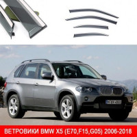 Дефлекторы окон ветровики Benke для BMW X5 (E70 F15 G05) 2006-2018 Хром Молдинг Из Нержавеющей Стали 3D