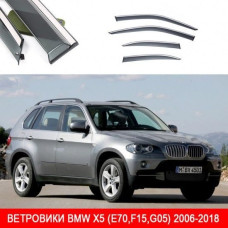 Дефлектори вікон вітровики Benke для BMW X5 (E70 F15 G05) 2006-2018 Хром Молдинг Із Нержавіючої Сталі 3D