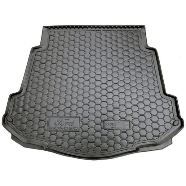 Автомобильный коврик в багажник Ford Mondeo 4 2007- Hatchback с докаткой / Резиновый (Avto-Gumm)