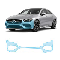 Антигравийная защитная бронепленка по лекалам для Mercedes-Benz CLA C118 2019-2023 - передний бампер