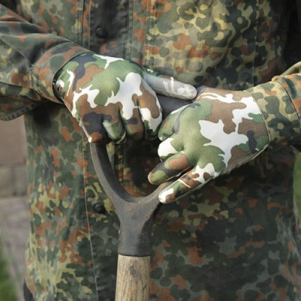 Перчатки D-FLEX трикотажные с полиуретановым покрытием Камуфляжные (4598)
