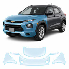 Антигравійна захисна бронеплівка за лекалами для Chevrolet Trailblazer I 2021- передня частина авто (капот бампер крила))
