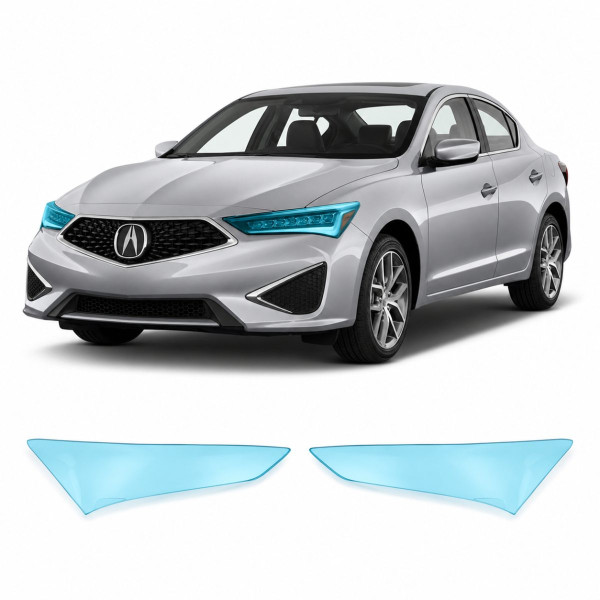 Антигравійна захисна бронеплівка за лекалами для Acura ILX I facelift 2019-2022 - оптика (фари та ПТФ)