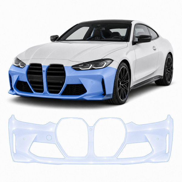 Антигравийная защитная бронепленка по лекалам для BMW M4 G82/G83 facelift 2024- передний бампер