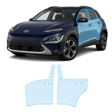 Антигравійна захисна бронеплівка за лекалами для Hyundai Kona OS facelift 2021-2023 - зони дверей і стійки вікон