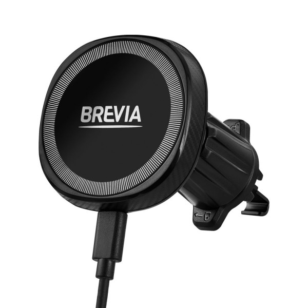 Утримувач мобільного телефону Brevia AirVent Ultra Mag Charge 15W з безпровідною зарядкою (48000)