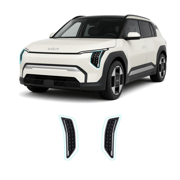 Антигравійна захисна бронеплівка за лекалами для Kia EV3 I 2024- оптика (фари та ПТФ)