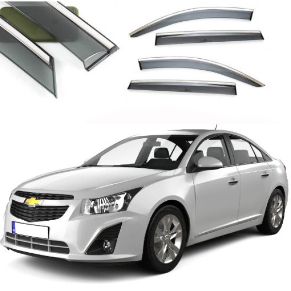 Дефлекторы окон ветровики Benke для Chevrolet Cruze 2009-2014 Хром Молдинг Из Нержавеющей Стали 3D