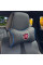 Подушка на подголовник с логотипом Fiat Экокожа 3D Цветной лого Черная-Синий кант 1 шт