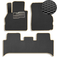Килимки в салон EVA для Renault Scenic / Grand Scenic II 2003-2009 з підп'ятником Чорні-Бежовий кант 5 шт