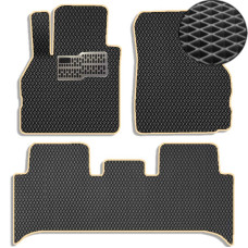 Килимки в салон EVA для Renault Scenic / Grand Scenic II 2003-2009 з підп'ятником Чорні-Бежовий кант 5 шт