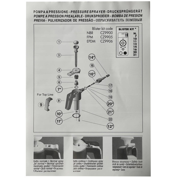 Помповий ручний розпилювач Nowax Heavy duty sprayer PRO 2 NBR (шток пластик клапан пластик) (NX02181)