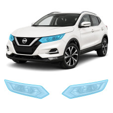 Антигравийная защитная бронепленка по лекалам для Nissan Qashqai J11 facelift 2017-2021 - оптика (фары и ПТФ)