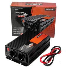 Перетворювач напруги Elegant 12V - 220V 1000W-2000W З Розетками 1 USB Клеми (EL 101 401)