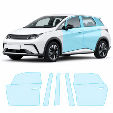 Антигравійна захисна бронеплівка за лекалами для BYD Dolphin I facelift 2025- зони дверей і стійки вікон