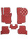 Коврики в салон для Volkswagen Golf V 2003-2010 Экокожа Красные 5 шт (Rombus)