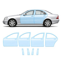 Антигравийная защитная бронепленка по лекалам для Mercedes-Benz S-Class W220 facelift 2002-2005 - зоны дверей и стойки окон