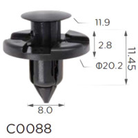 Кліпса кріплення Натискна Розпірна NISSAN HONDA MITSUBISHI (MR328954 91545SE000 01553-09321 0155309321 11395) C0088