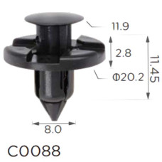 Кліпса кріплення Натискна Розпірна NISSAN HONDA MITSUBISHI (MR328954 91545SE000 01553-09321 0155309321 11395) C0088
