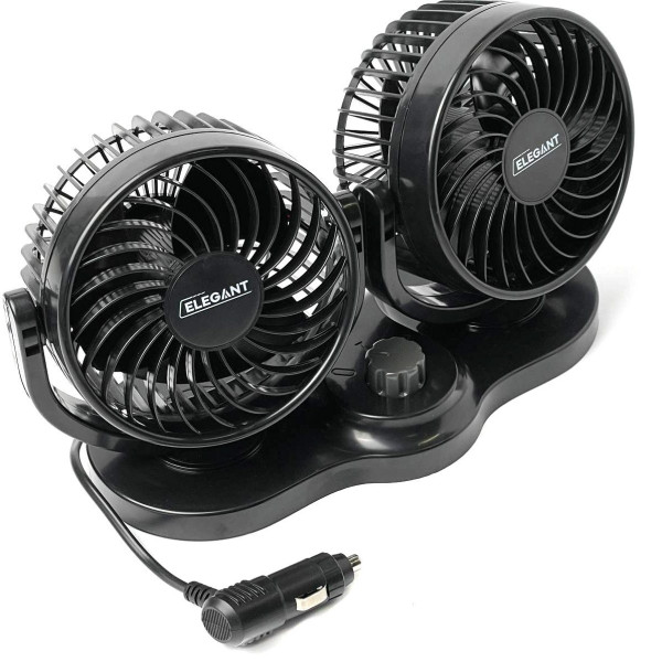 Автомобільний вентилятор Elegant 12V на підставці два режими 12.7 см (EL101 548)
