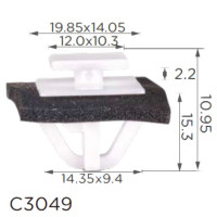 Кліпса кріплення молдингу Hyundai (877162W000 87716-2W000 15221) C3049