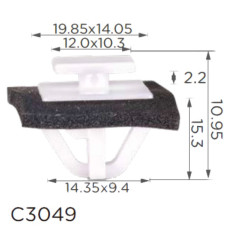 Кліпса кріплення молдингу Hyundai (877162W000 87716-2W000 15221) C3049