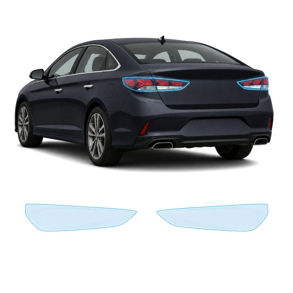Антигравийная защитная бронепленка по лекалам для Hyundai Sonata LF facelift 2017-2019 - задние фонари стопы