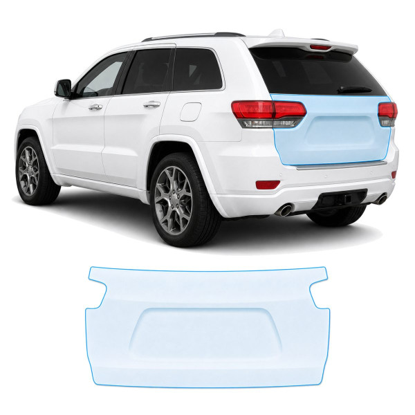 Антигравийная защитная бронепленка по лекалам для Jeep Grand Cherokee WK2 facelift 2014-2021 - зона крышки багажника