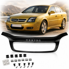 Дефлектор капота мухобойка для Opel Vectra C 2002-2006 Евро Крепление (Vip Tuning) OP12