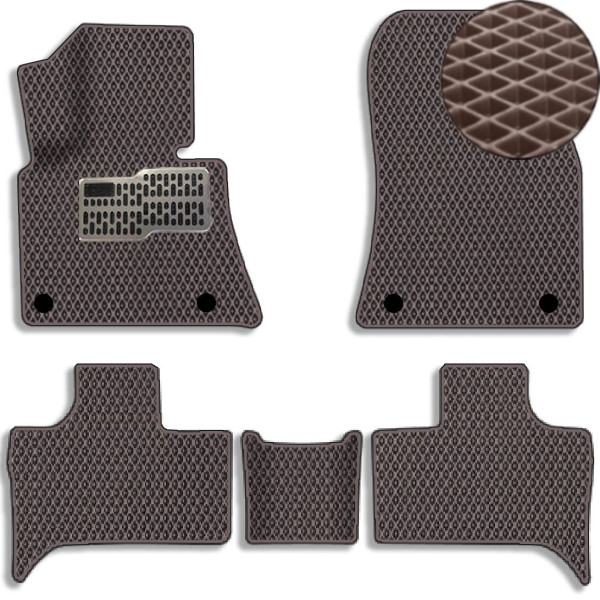 3D EVA Коврики в салон для BMW X5 (E53) 1999-2007 С подпятником Коричневые 5 шт