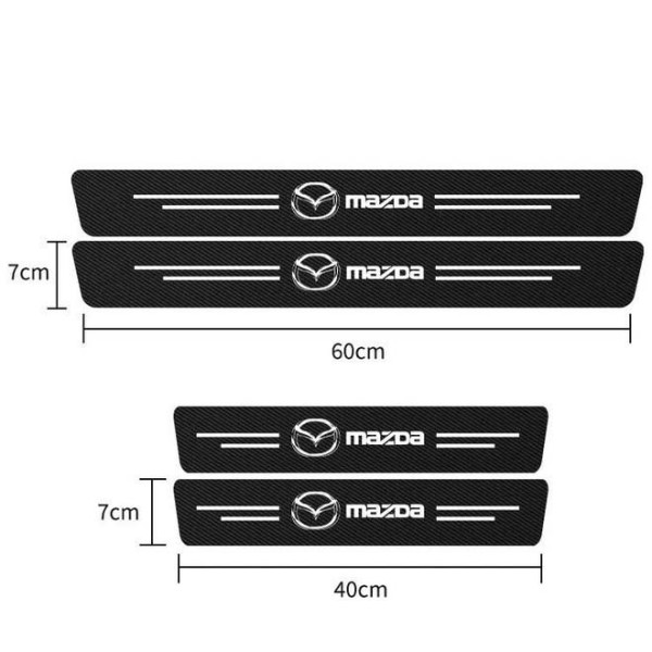 Захисна плівка накладка на пороги для Mazda Чорний Карбон 4 шт