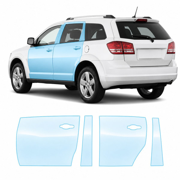 Антигравійна захисна бронеплівка за лекалами для Dodge Journey I 2009-2020 - зони дверей і стійки вікон