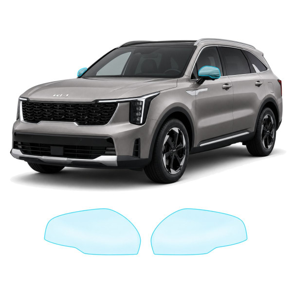 Антигравийная защитная бронепленка по лекалам для Kia Sorento MQ4 facelift 2024- зеркала