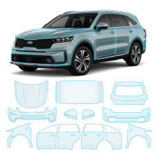 Антигравийная защитная бронепленка по лекалам для Kia Sorento MQ4 2020-2023 - полный кузов