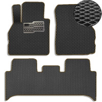 Килимки в салон EVA для Renault Scenic / Grand Scenic II 2003-2009 з підп'ятником Чорні-Коричневий кант 5 шт