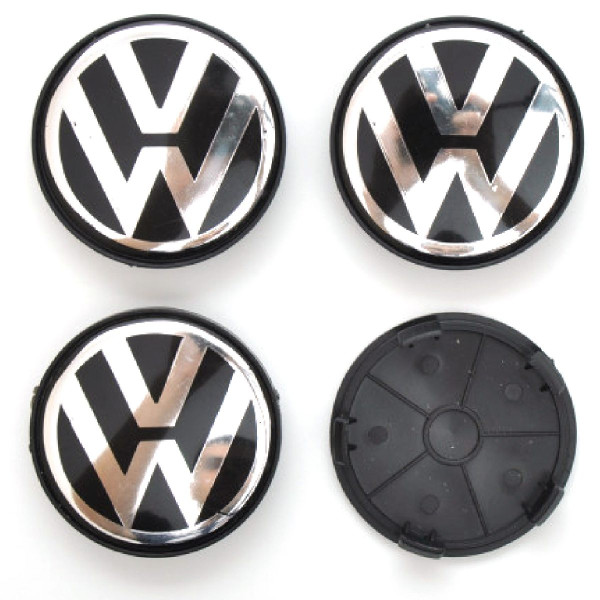 Ковпачки на литі диски Volkswagen 69/65 мм Чорні 1 шт