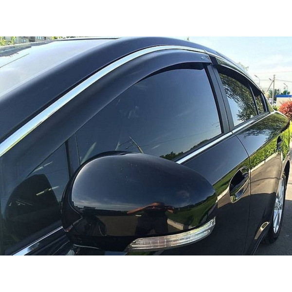 Дефлектори вікон вітровики Mercedes E-klasse W-212 2009 4дв Хром молдинг