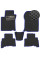 Килимки в салон EVA для Toyota Prado 150 2010-2021 (Металевий підп'ятник) Чорні-Синій кант 5 шт